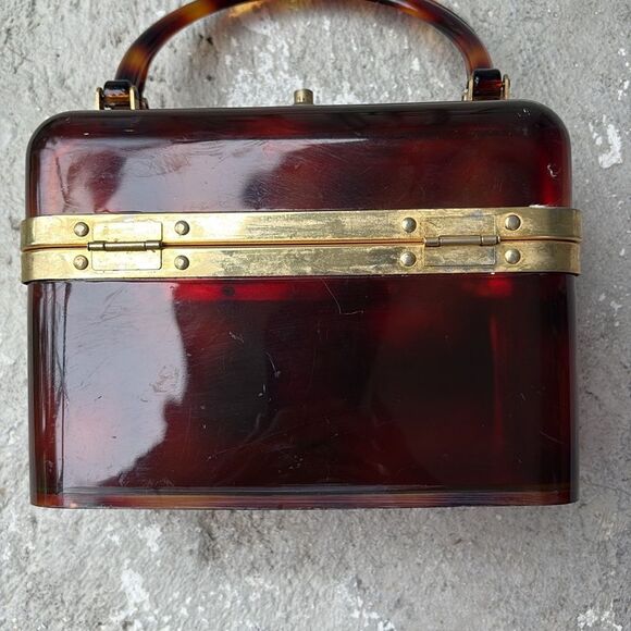 Vintage 1970s faux tortoiseshell bag - Picture 2 of 11